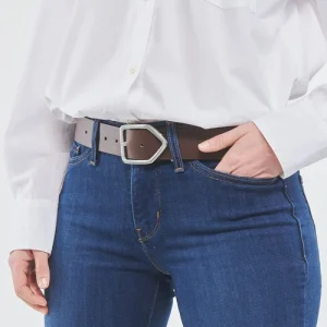 Levi’s – GEOMETRIC BUCKLE BELT Marron marque pas cher 12